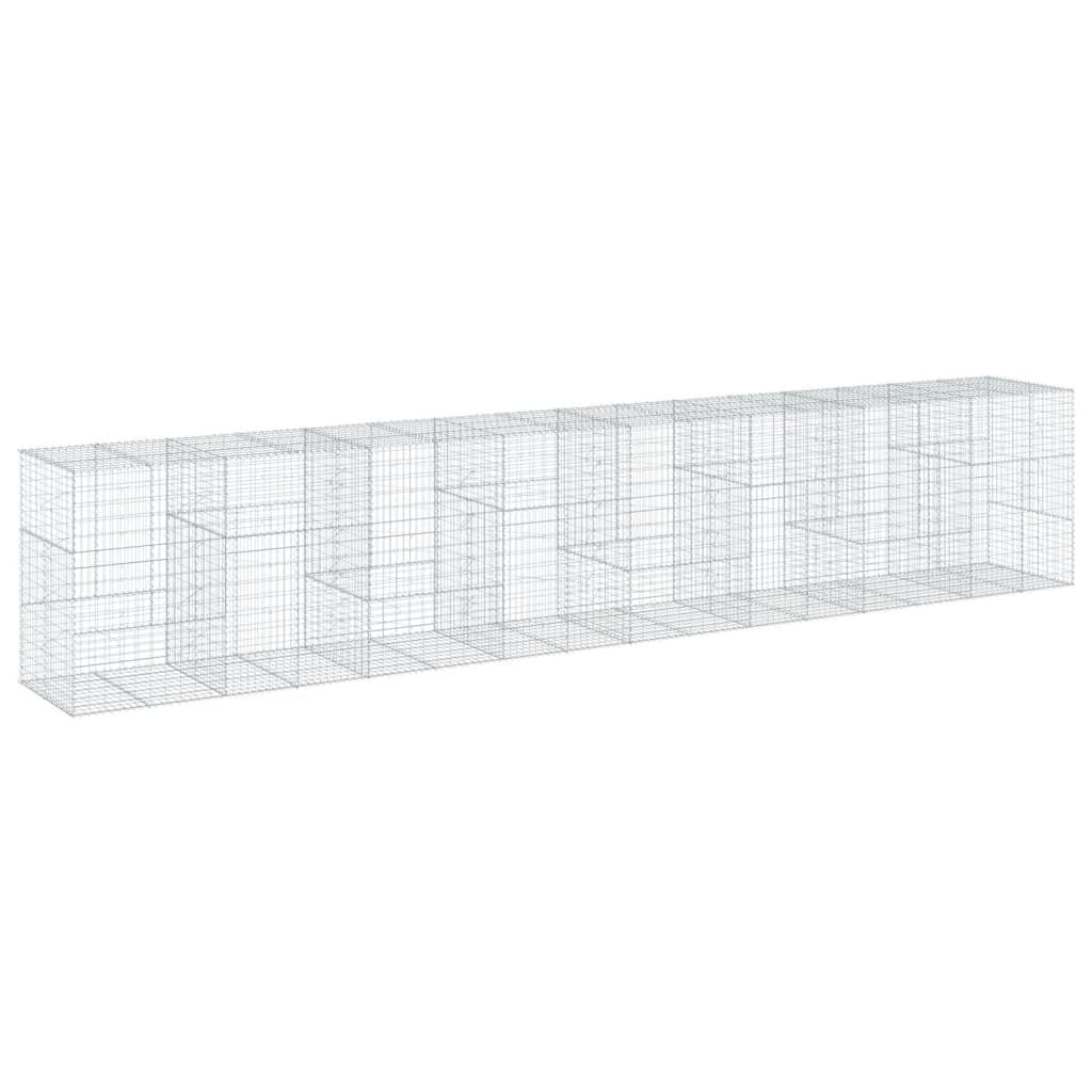 Gabion Basket with Cover 315"x39.4"x59.1" Galvanized Iron