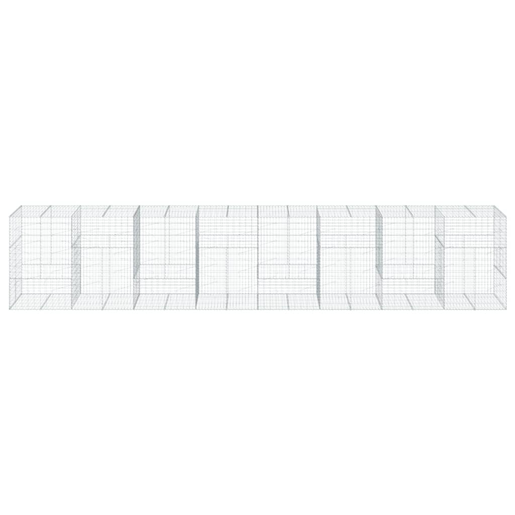 Gabion Basket with Cover 315"x39.4"x59.1" Galvanized Iron