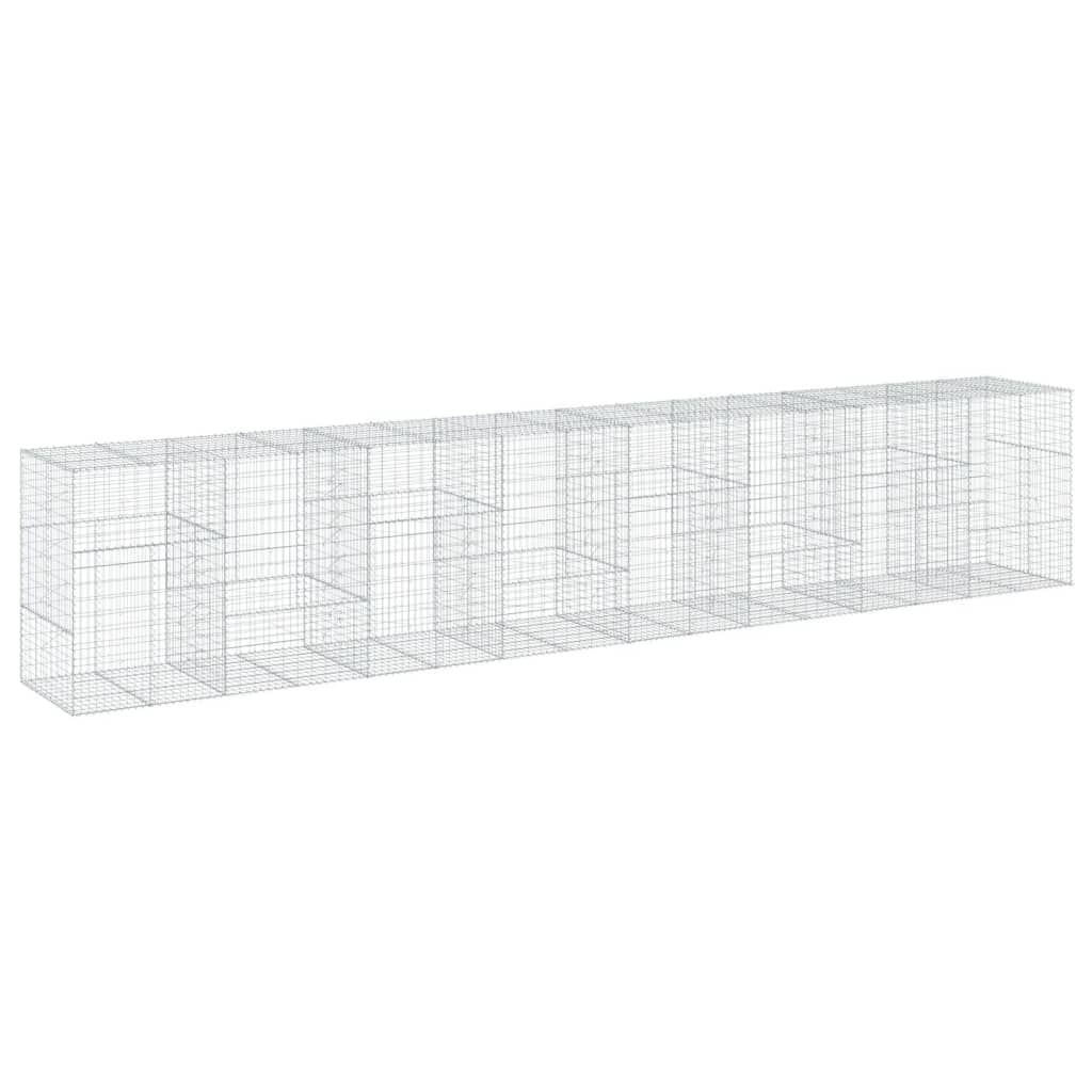 Gabion Basket with Cover 315"x39.4"x59.1" Galvanized Iron