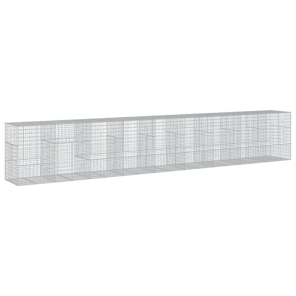 Gabion Basket with Cover 354.3"x39.4"x59.1" Galvanized Iron