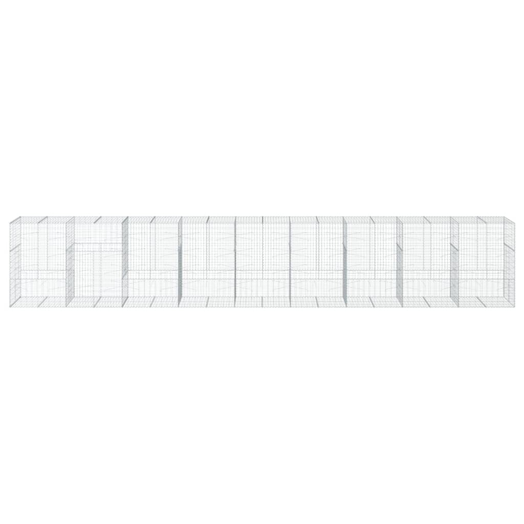 Gabion Basket with Cover 354.3"x39.4"x59.1" Galvanized Iron