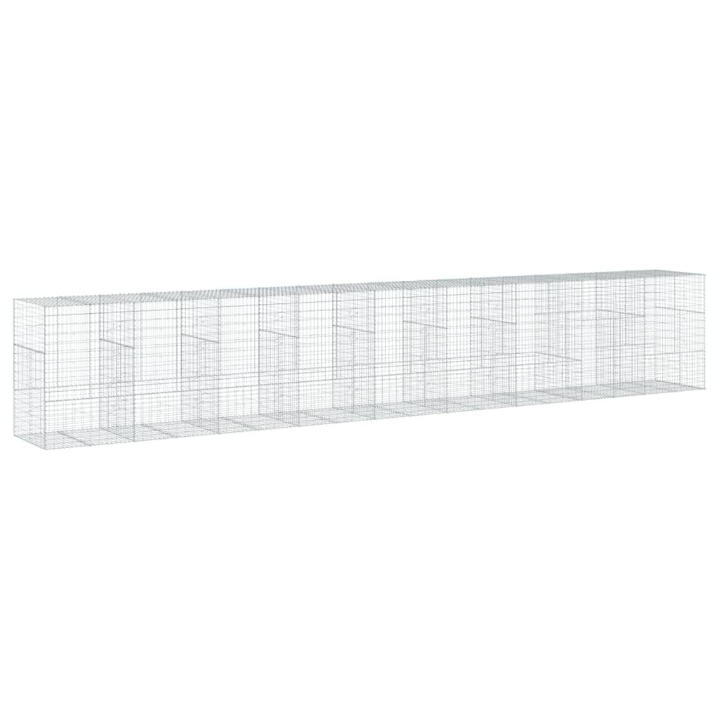 Gabion Basket with Cover 354.3"x39.4"x59.1" Galvanized Iron