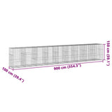 Gabion Basket with Cover 354.3"x39.4"x59.1" Galvanized Iron
