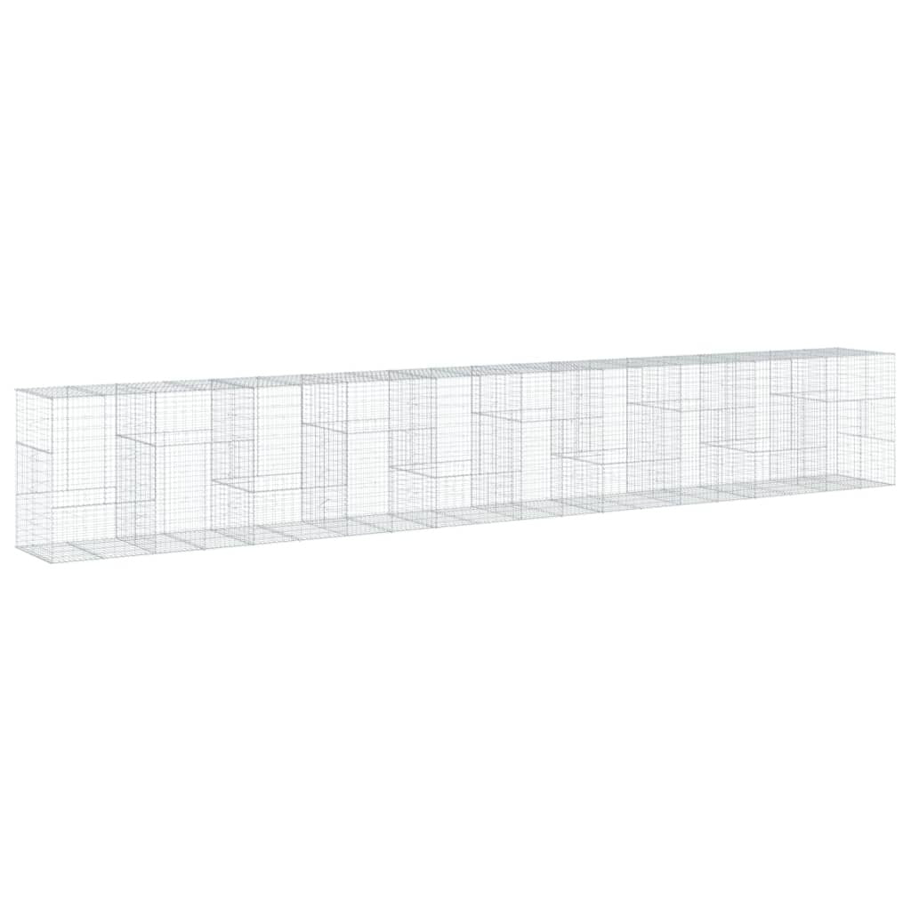 Gabion Basket with Cover 393.7"x39.4"x59.1" Galvanized Iron