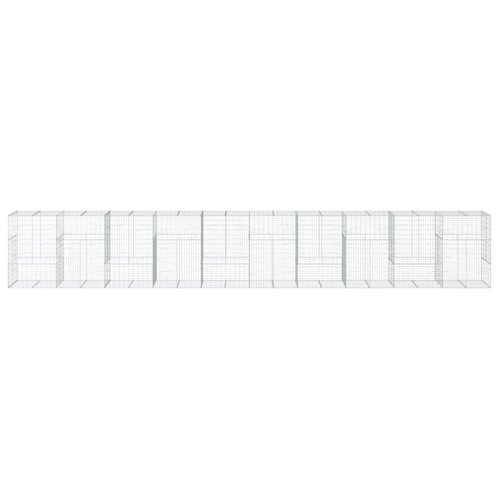 Gabion Basket with Cover 393.7"x39.4"x59.1" Galvanized Iron