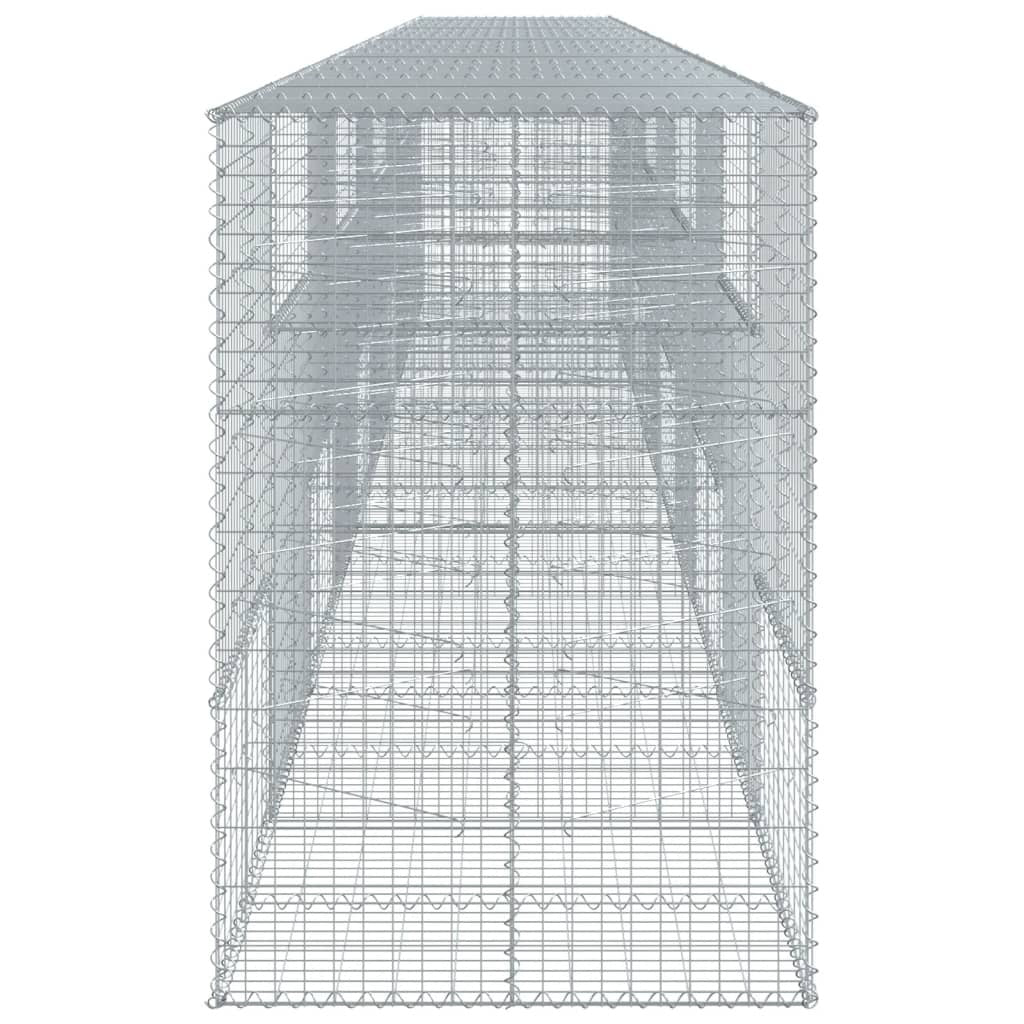 Gabion Basket with Cover 393.7"x39.4"x59.1" Galvanized Iron