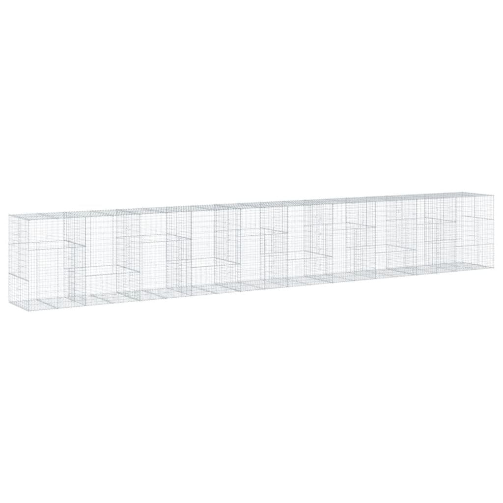 Gabion Basket with Cover 393.7"x39.4"x59.1" Galvanized Iron