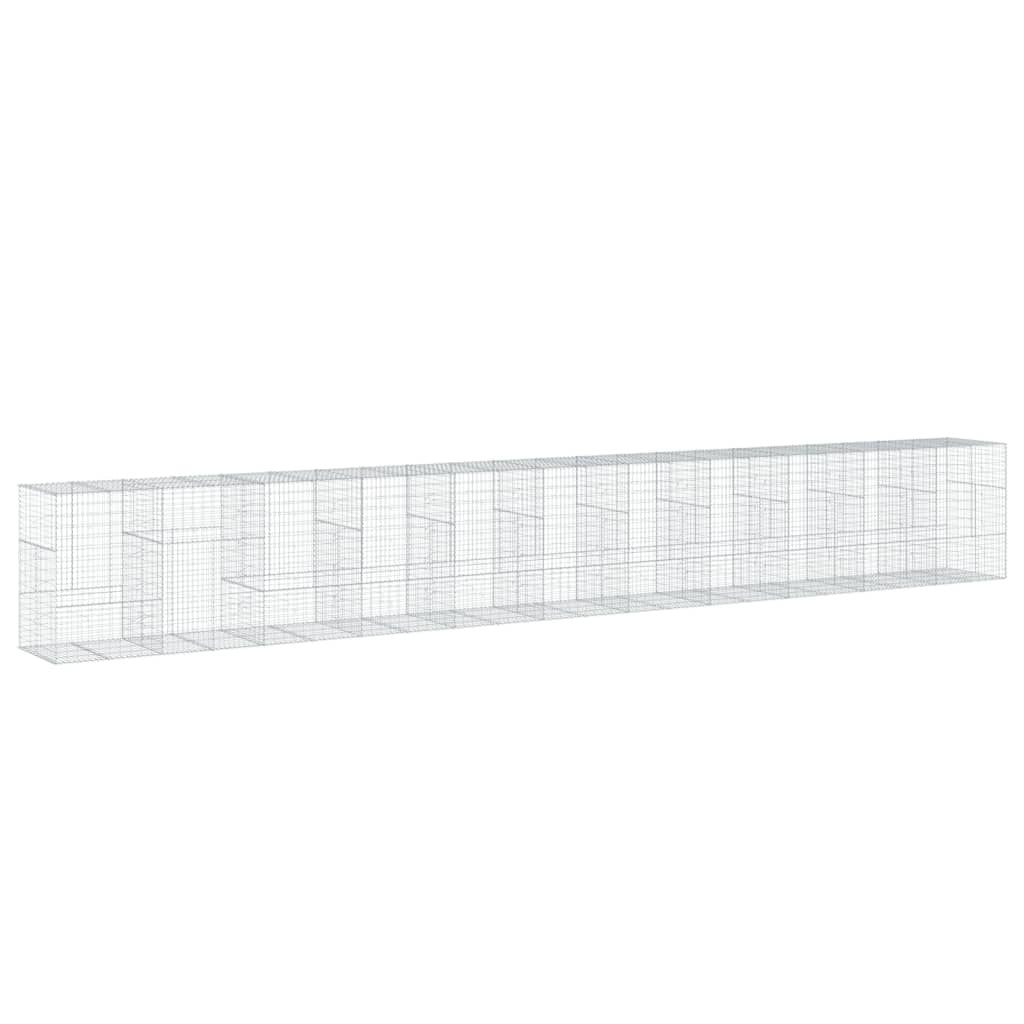 Gabion Basket with Cover 433.1"x39.4"x59.1" Galvanized Iron