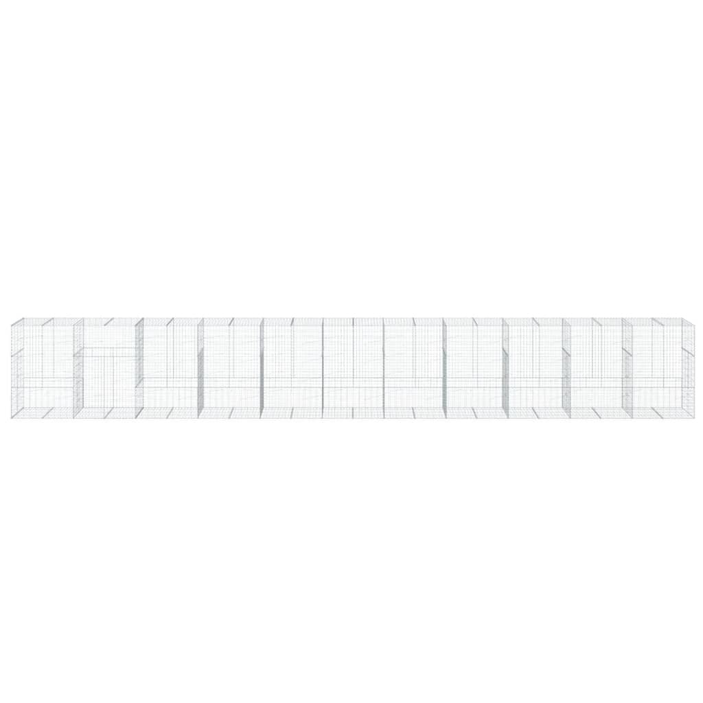 Gabion Basket with Cover 433.1"x39.4"x59.1" Galvanized Iron