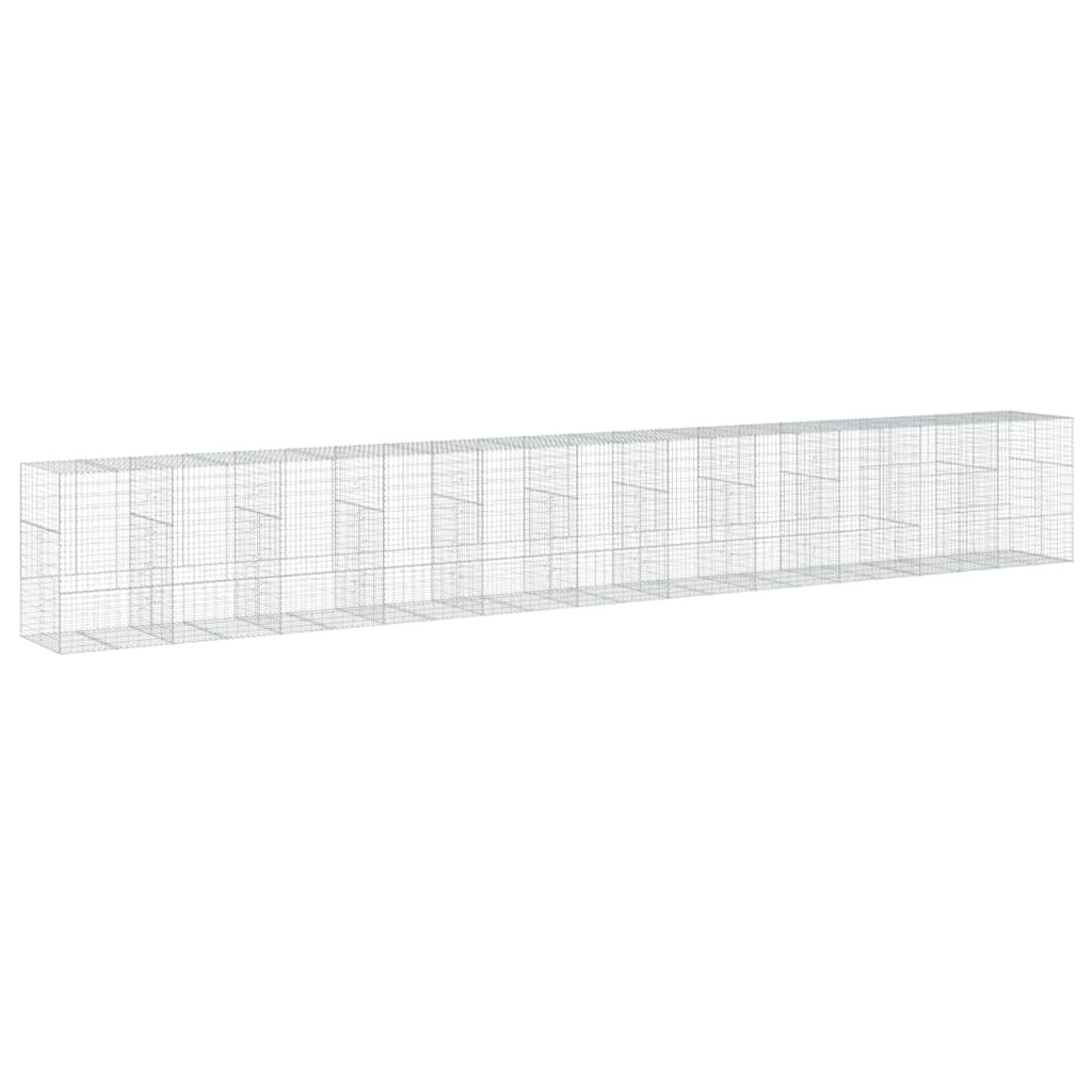 Gabion Basket with Cover 433.1"x39.4"x59.1" Galvanized Iron