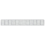 Gabion Basket with Cover 472.4"x39.4"x59.1" Galvanized Iron