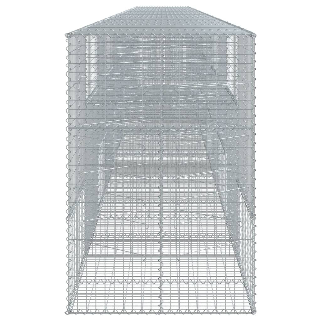 Gabion Basket with Cover 472.4"x39.4"x59.1" Galvanized Iron
