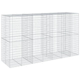 Gabion Basket with Cover 137.8"x39.4"x78.7" Galvanized Iron