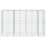 Gabion Basket with Cover 137.8"x39.4"x78.7" Galvanized Iron
