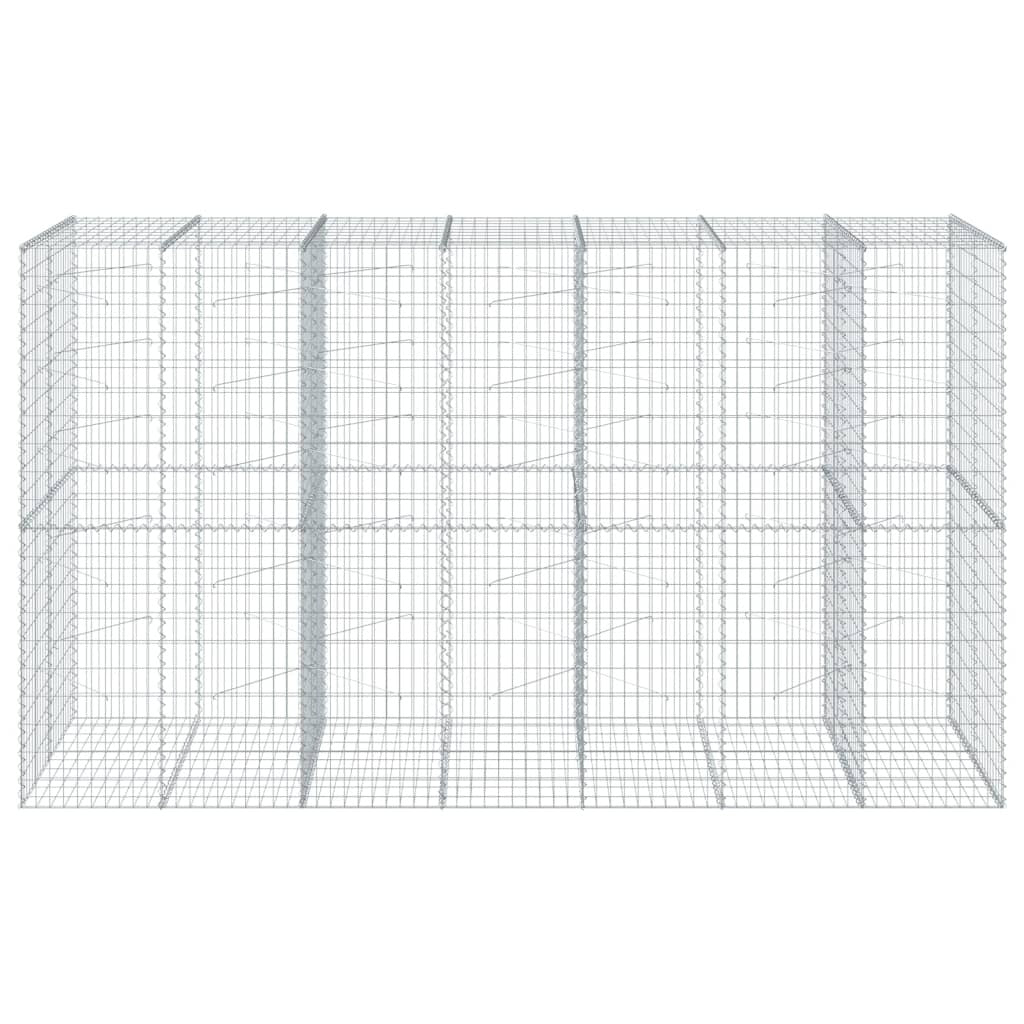 Gabion Basket with Cover 137.8"x39.4"x78.7" Galvanized Iron