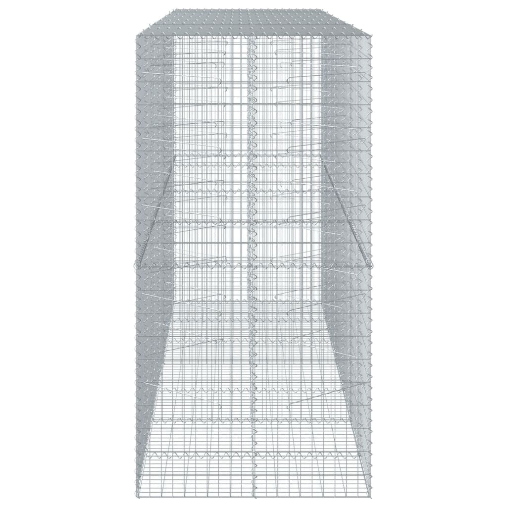 Gabion Basket with Cover 137.8"x39.4"x78.7" Galvanized Iron