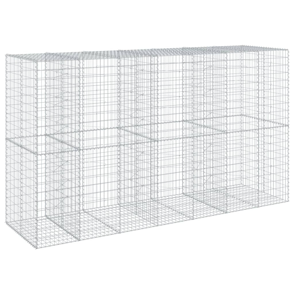 Gabion Basket with Cover 137.8"x39.4"x78.7" Galvanized Iron
