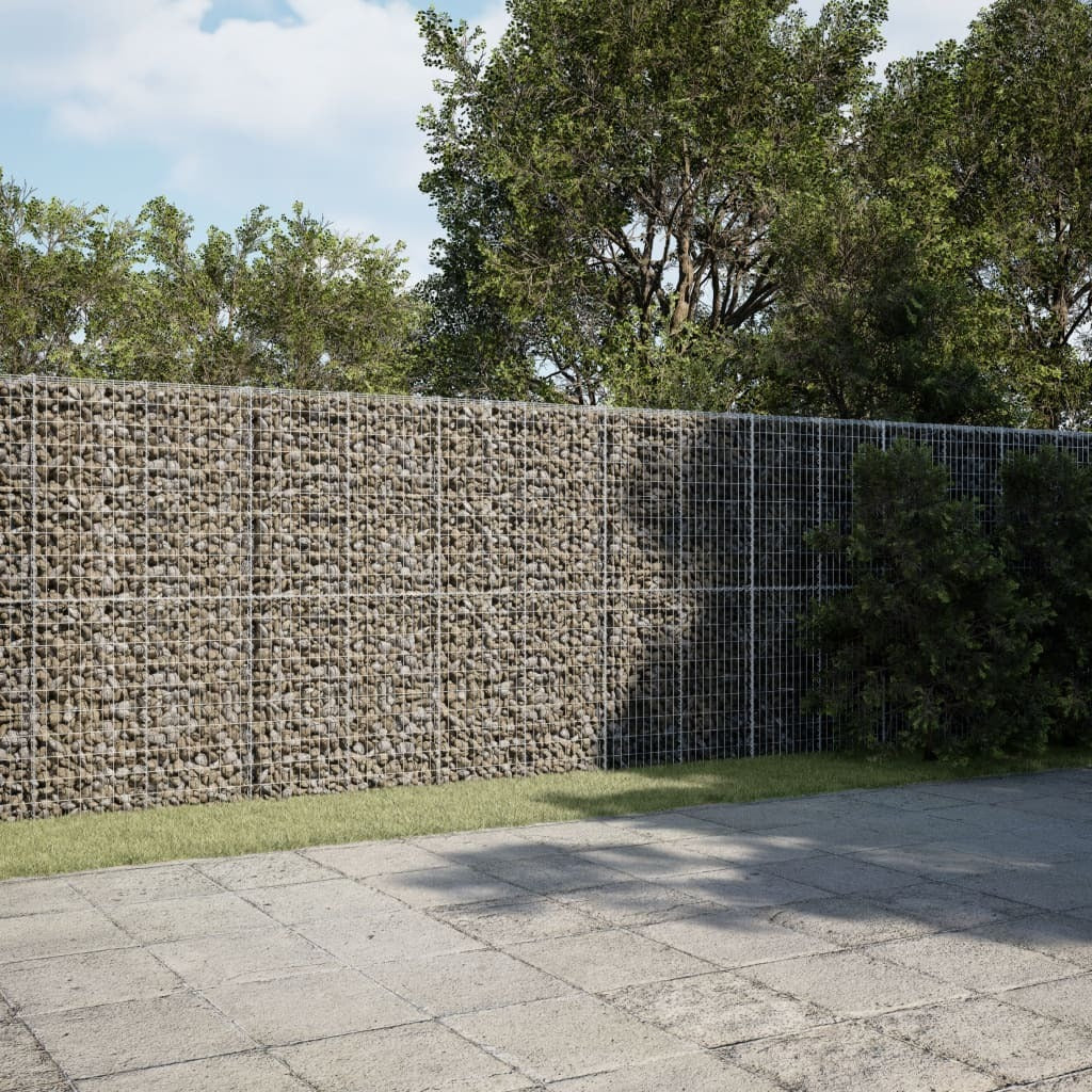 Gabion Basket with Cover 157.5"x39.4"x78.7" Galvanized Iron