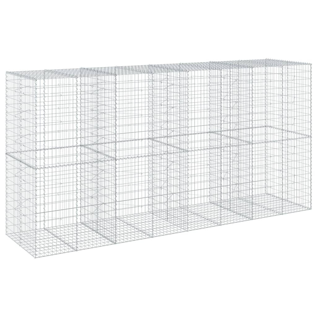 Gabion Basket with Cover 157.5"x39.4"x78.7" Galvanized Iron