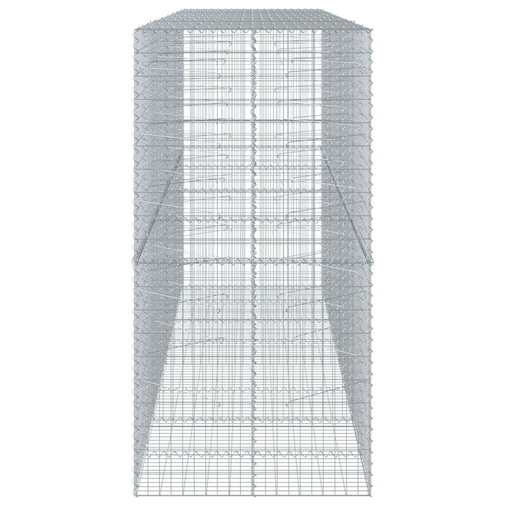 Gabion Basket with Cover 157.5"x39.4"x78.7" Galvanized Iron
