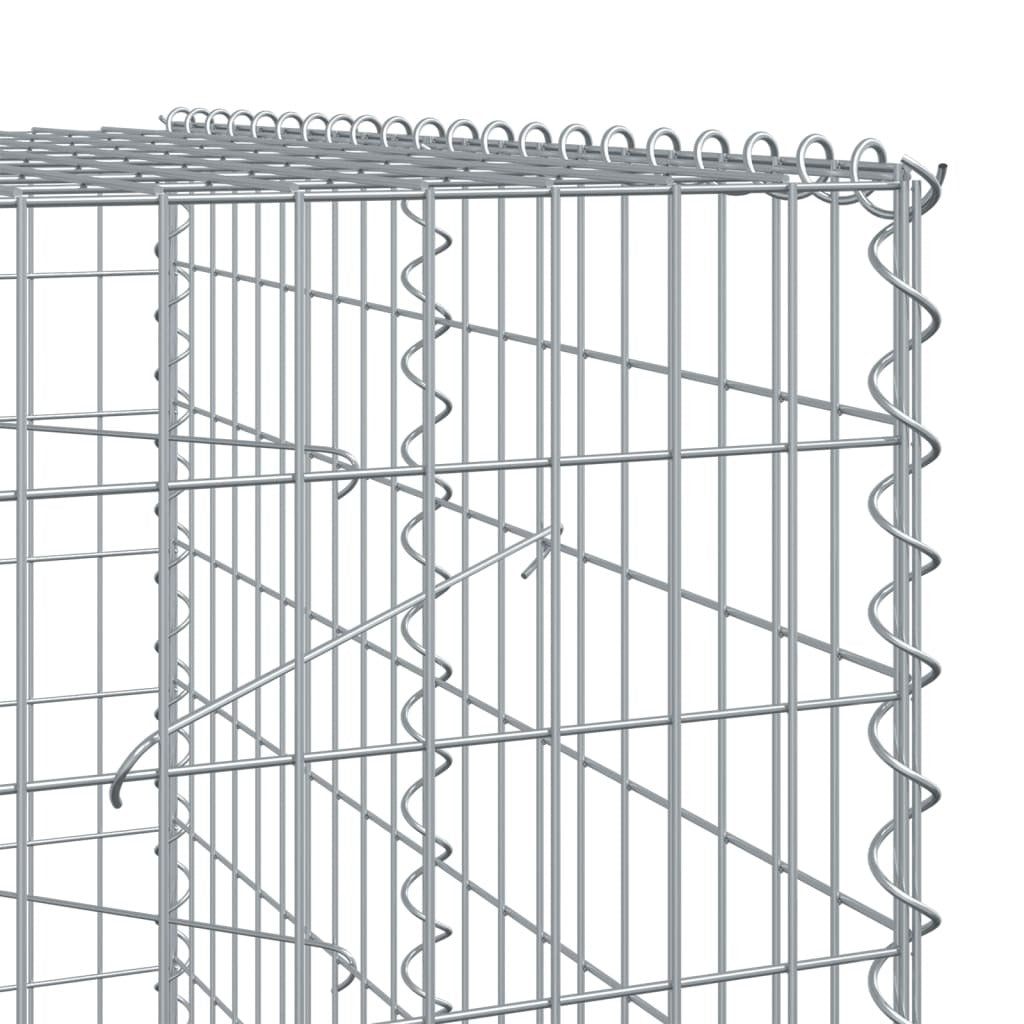 Gabion Basket with Cover 157.5"x39.4"x78.7" Galvanized Iron