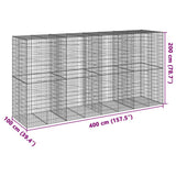 Gabion Basket with Cover 157.5"x39.4"x78.7" Galvanized Iron