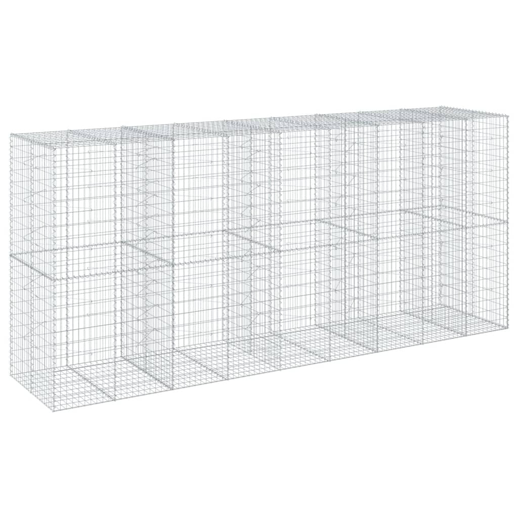Gabion Basket with Cover 177.2"x39.4"x78.7" Galvanized Iron