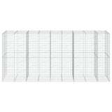 Gabion Basket with Cover 177.2"x39.4"x78.7" Galvanized Iron