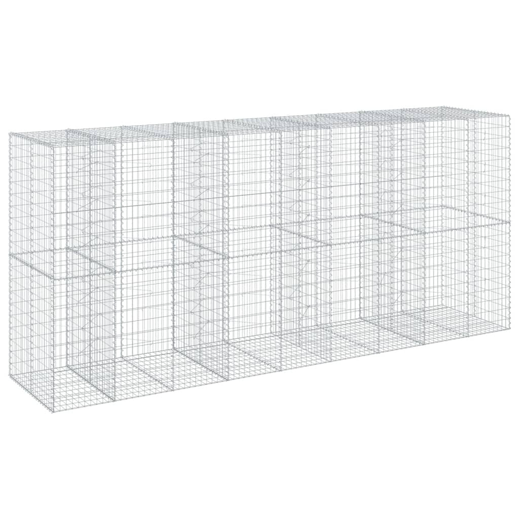 Gabion Basket with Cover 177.2"x39.4"x78.7" Galvanized Iron
