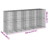 Gabion Basket with Cover 177.2"x39.4"x78.7" Galvanized Iron