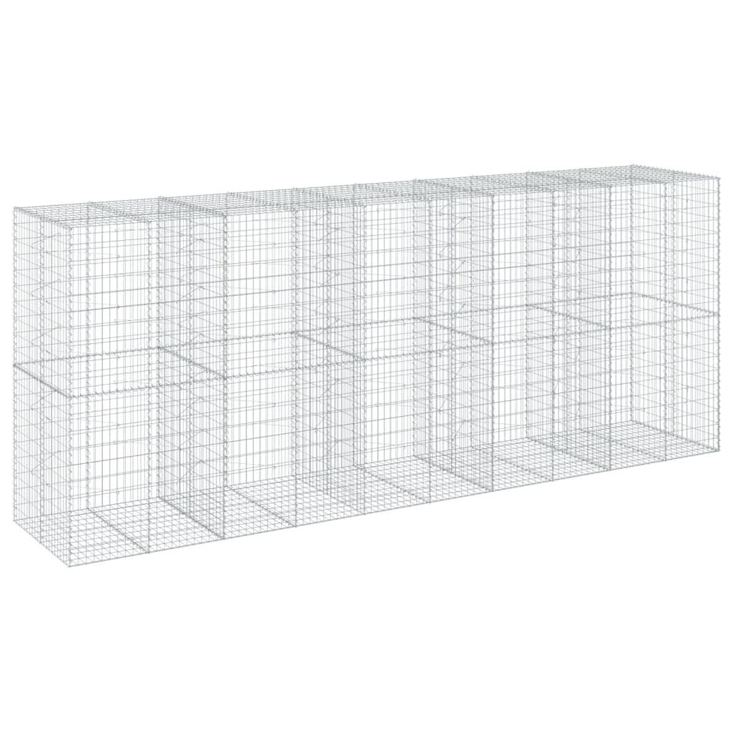 Gabion Basket with Cover 196.9"x39.4"x78.7" Galvanized Iron