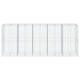 Gabion Basket with Cover 196.9"x39.4"x78.7" Galvanized Iron