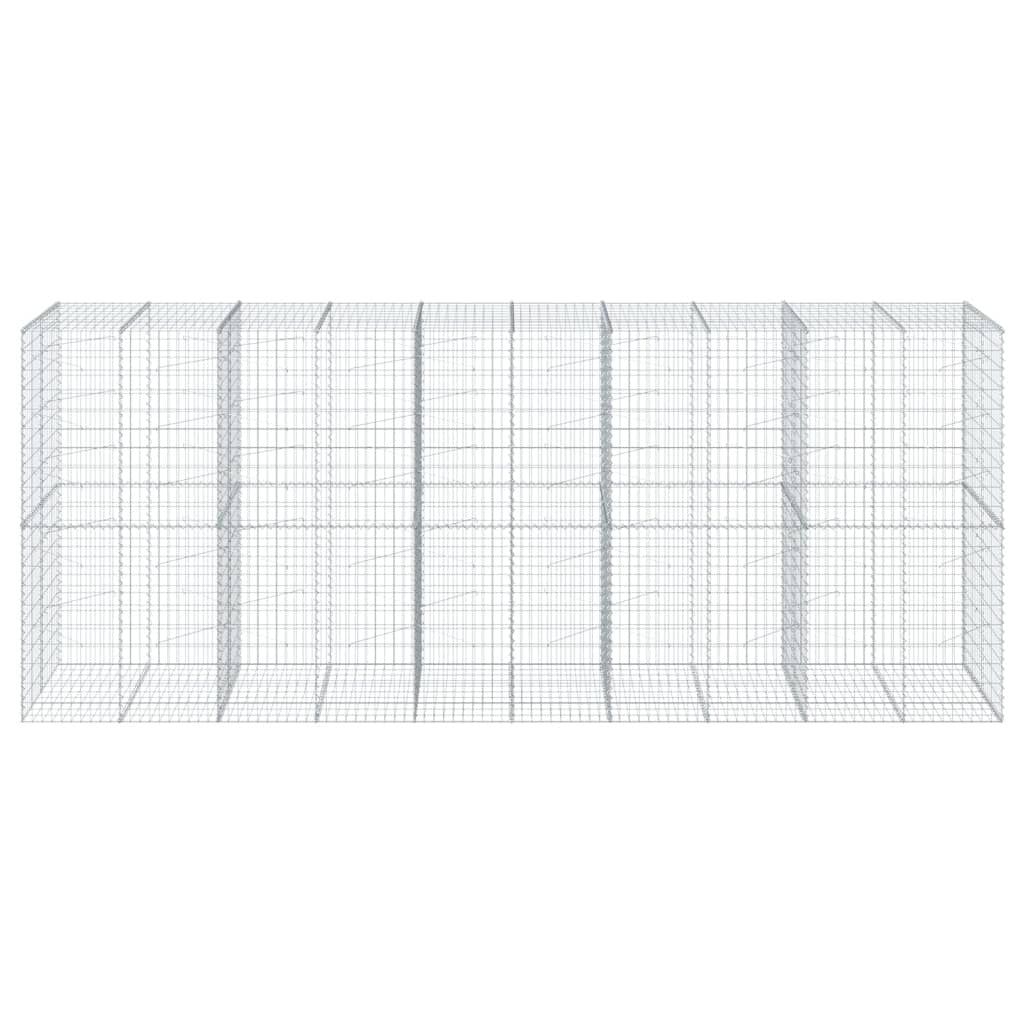 Gabion Basket with Cover 196.9"x39.4"x78.7" Galvanized Iron