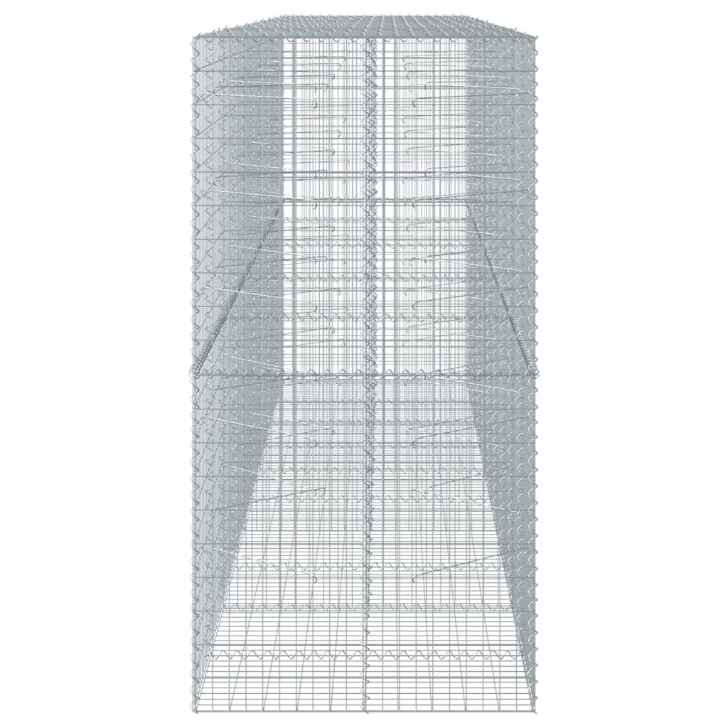 Gabion Basket with Cover 196.9"x39.4"x78.7" Galvanized Iron