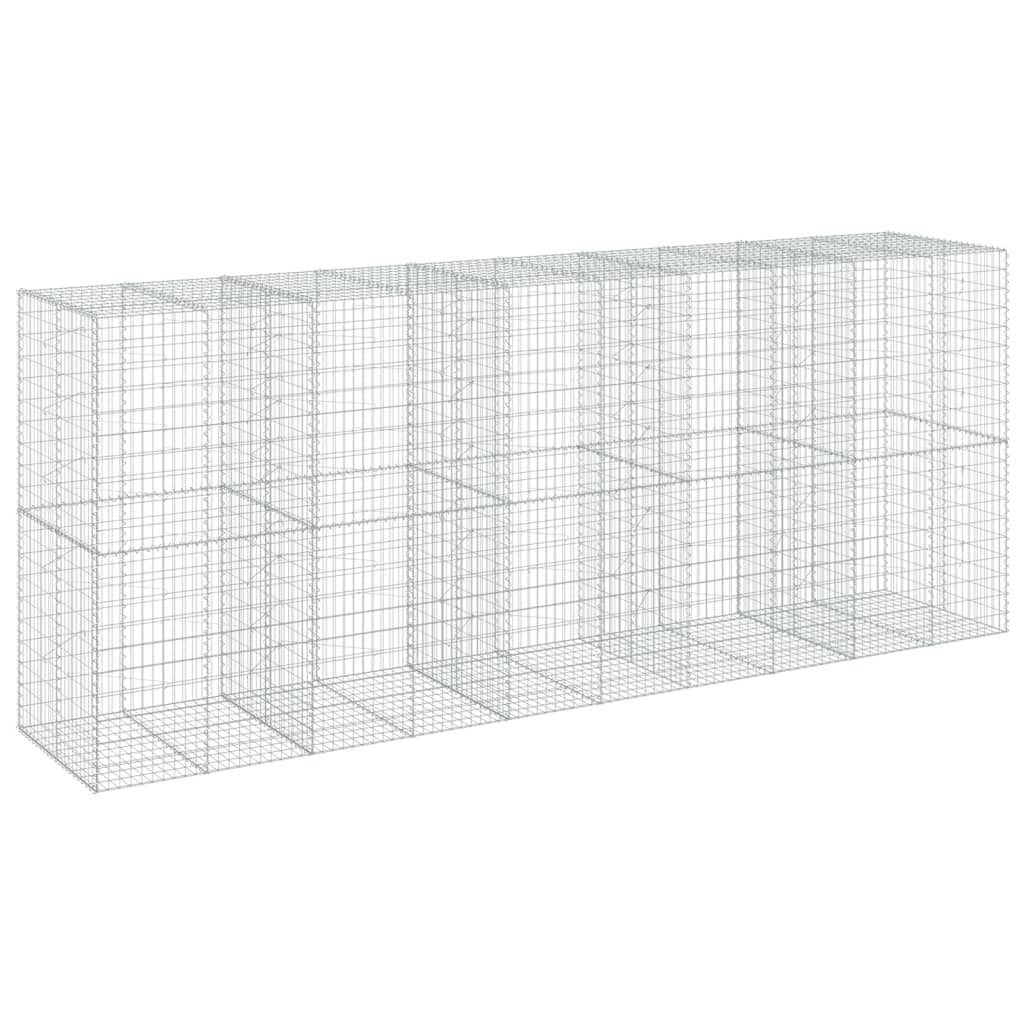 Gabion Basket with Cover 196.9"x39.4"x78.7" Galvanized Iron