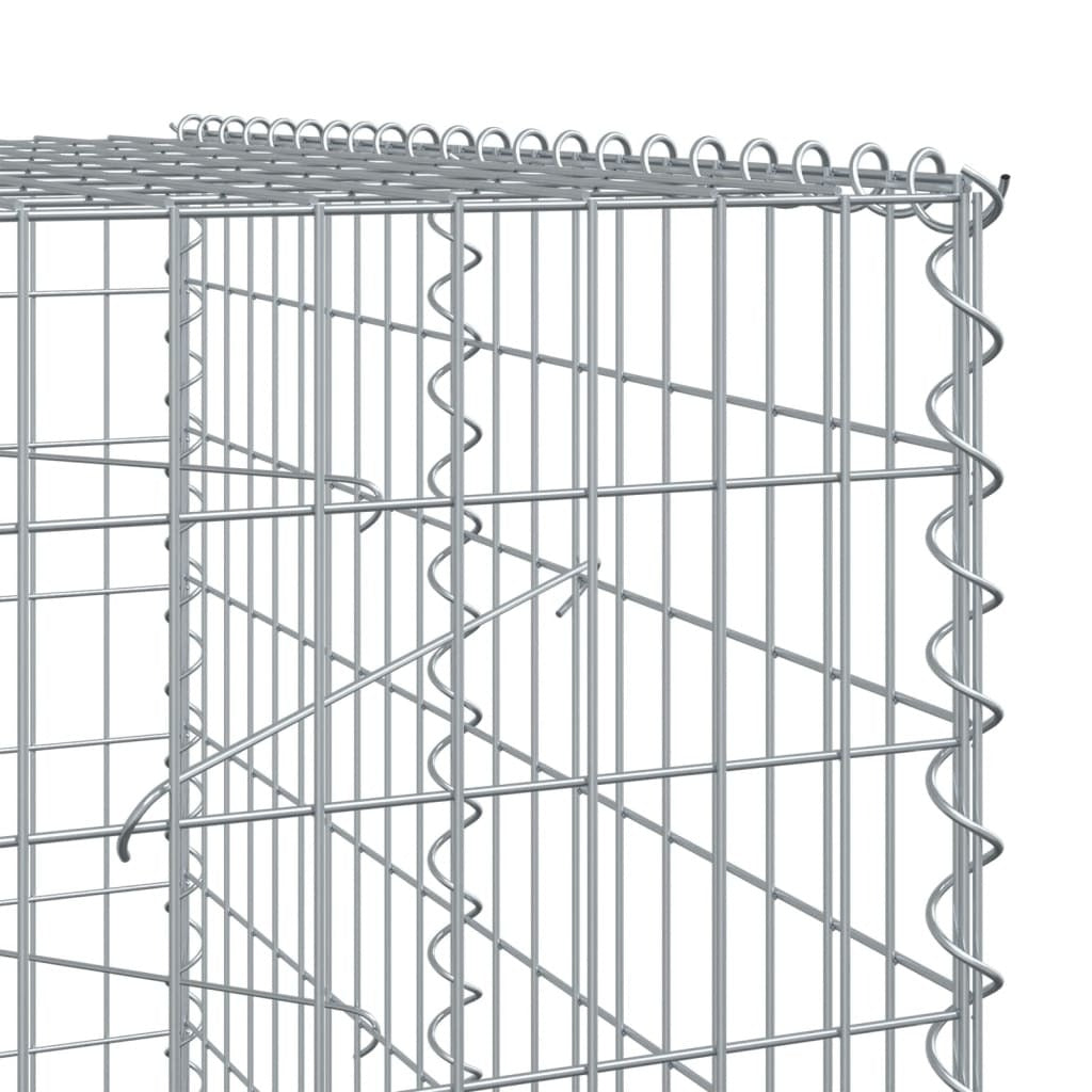Gabion Basket with Cover 196.9"x39.4"x78.7" Galvanized Iron