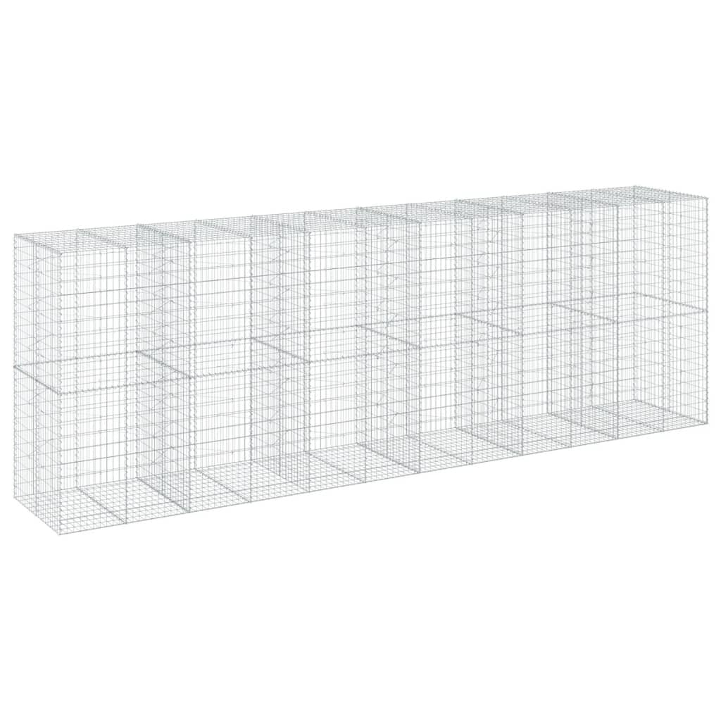 Gabion Basket with Cover 236.2"x39.4"x78.7" Galvanized Iron