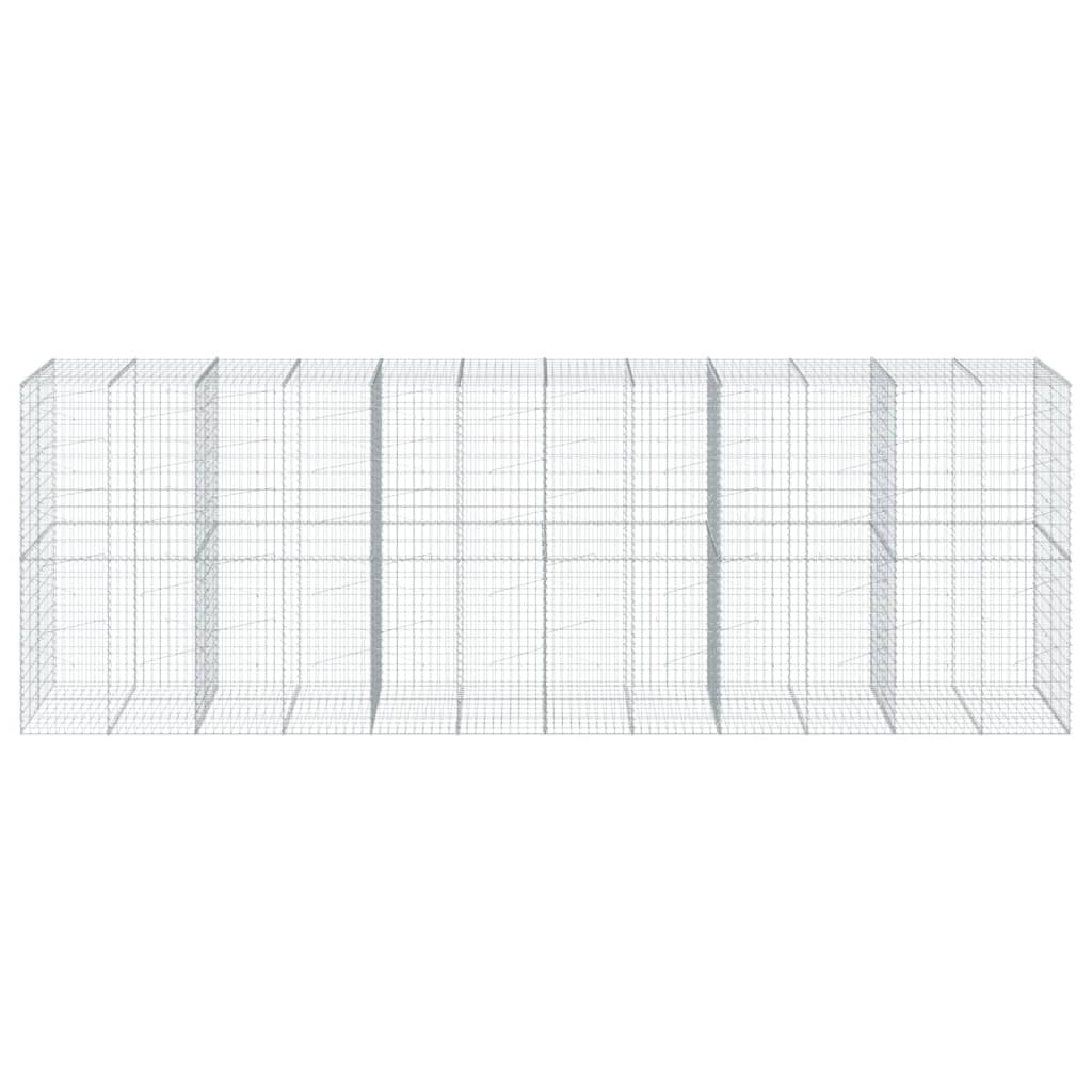 Gabion Basket with Cover 236.2"x39.4"x78.7" Galvanized Iron