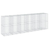 Gabion Basket with Cover 236.2"x39.4"x78.7" Galvanized Iron