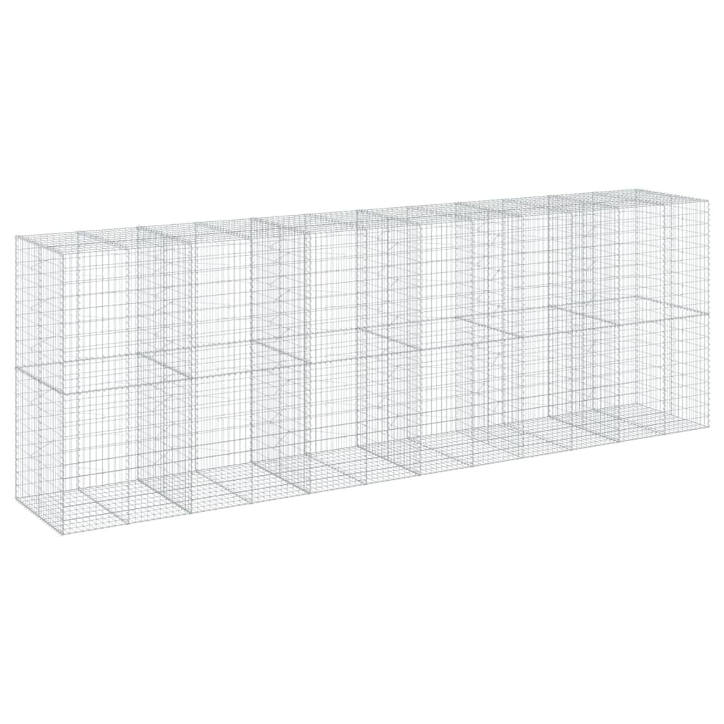 Gabion Basket with Cover 236.2"x39.4"x78.7" Galvanized Iron