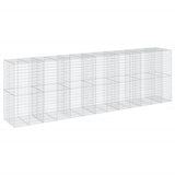 Gabion Basket with Cover 255.9"x39.4"x78.7" Galvanized Iron