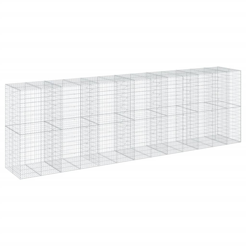 Gabion Basket with Cover 255.9"x39.4"x78.7" Galvanized Iron