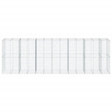 Gabion Basket with Cover 255.9"x39.4"x78.7" Galvanized Iron