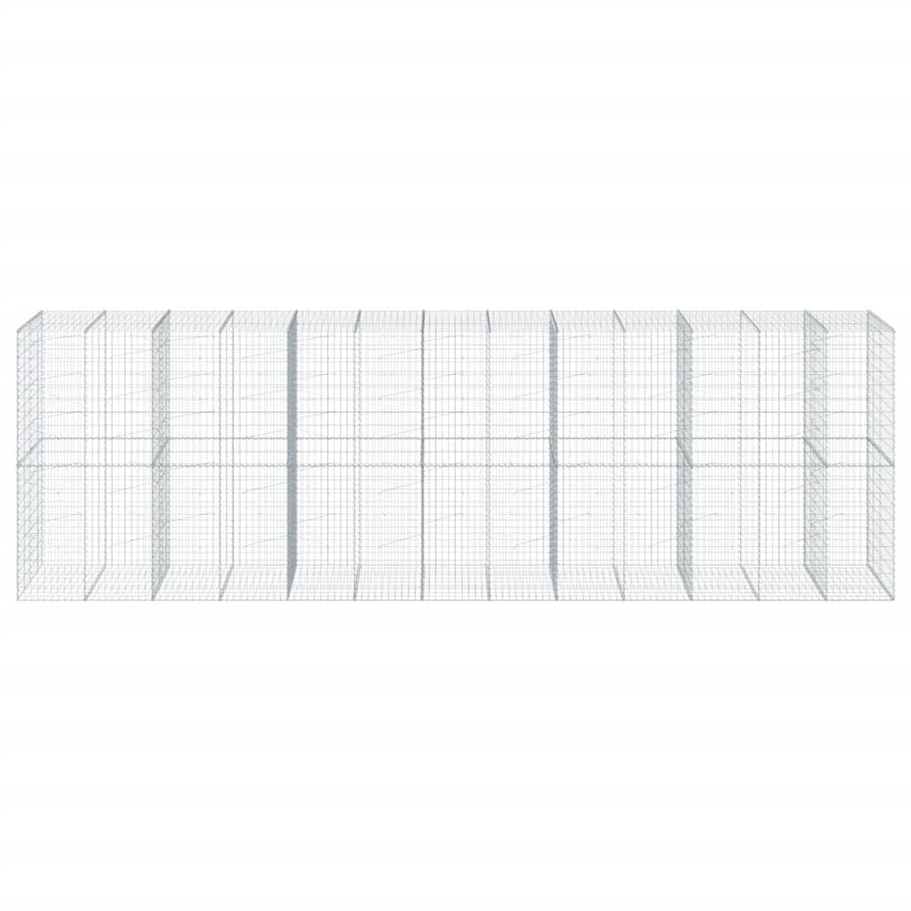 Gabion Basket with Cover 255.9"x39.4"x78.7" Galvanized Iron