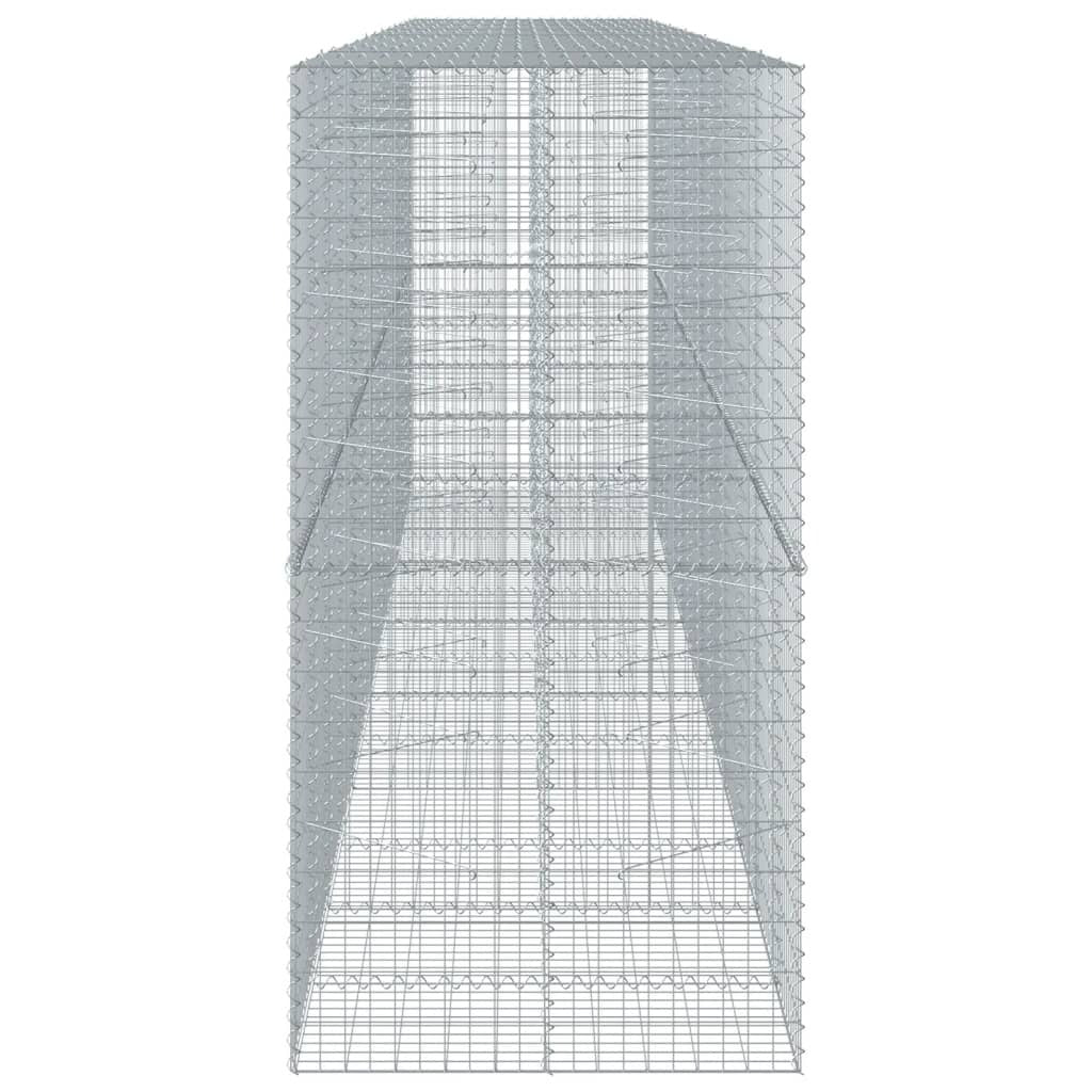 Gabion Basket with Cover 255.9"x39.4"x78.7" Galvanized Iron