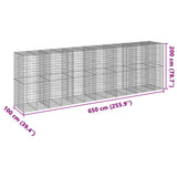Gabion Basket with Cover 255.9"x39.4"x78.7" Galvanized Iron