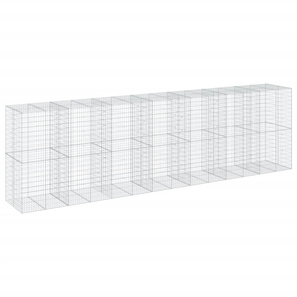 Gabion Basket with Cover 275.6"x39.4"x78.7" Galvanized Iron