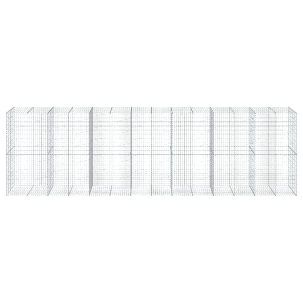 Gabion Basket with Cover 275.6"x39.4"x78.7" Galvanized Iron