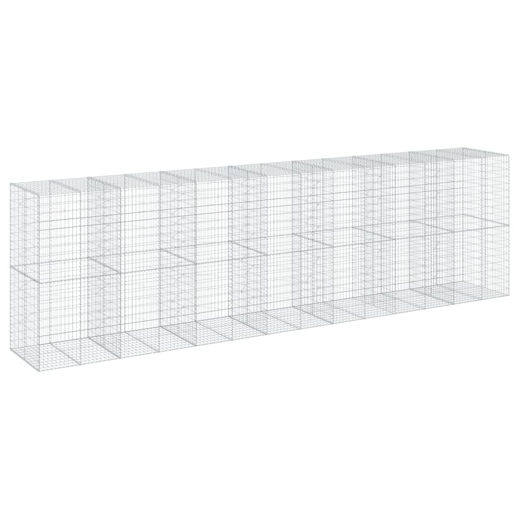 Gabion Basket with Cover 275.6"x39.4"x78.7" Galvanized Iron