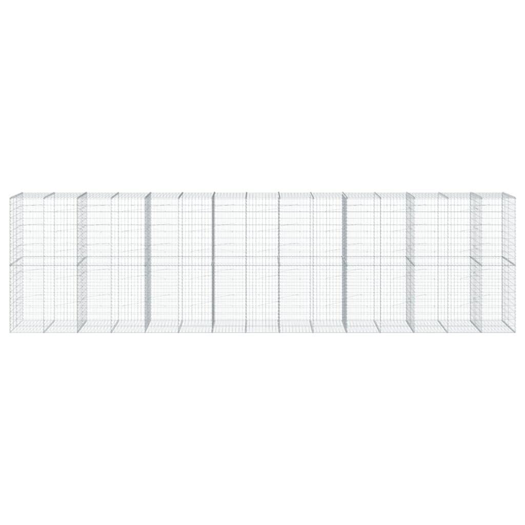 Gabion Basket with Cover 295.3"x39.4"x78.7" Galvanized Iron